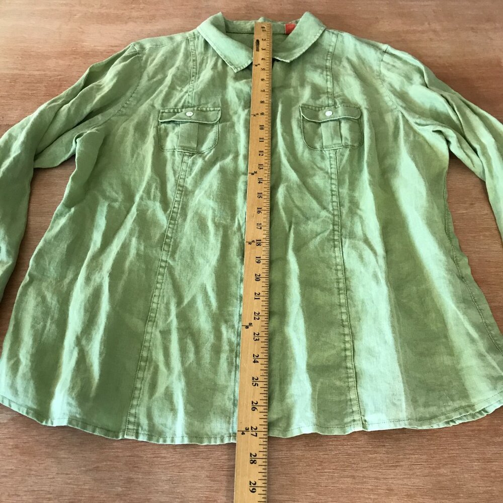 Tommy Bahama Relax 100% Linen Shirt Men XL Green Button Up Pocket Long Sleeve - Picture 6 of 16